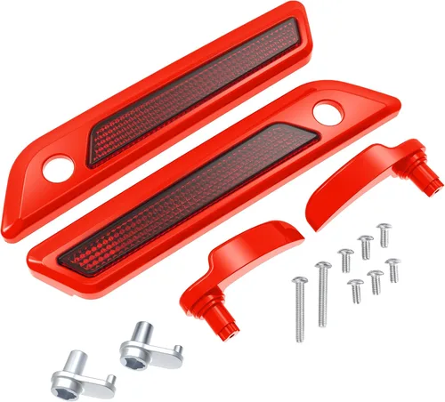 Vista 61 de Fundas de cierre de alforja para Harley, tapa exterior color ámbar whisky con elevadores de tapa de alforja, kit de cierre de alforja para Harley