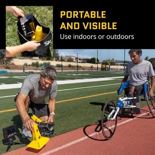 Vista 3 de SKLZ Speed Gates para deportes y entrenamiento atlético de velocidad, amarillo