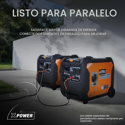Vista 5 de GENMAX Generador inversor de combustible triple de 8000 W (modelo 2026) Características: arranque y parada automática de 2 cables, control