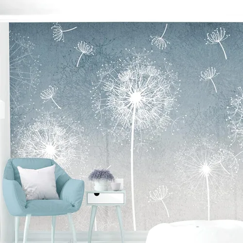 Vista 24 de Mural de pared de flores abstractas, arte moderno, papel tapiz autoadhesivo extraíble grande, para sala de estar, decoración de pared de sala
