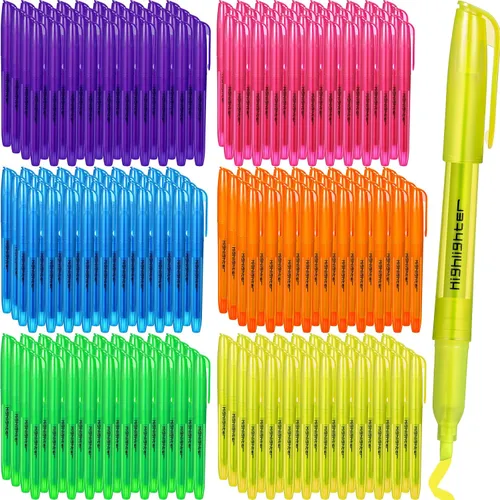 Thenshop 150 piezas de marcadores resaltadores de colores surtidos a granel para aulas, paquete de marcadores resaltadores coloridos, punta de