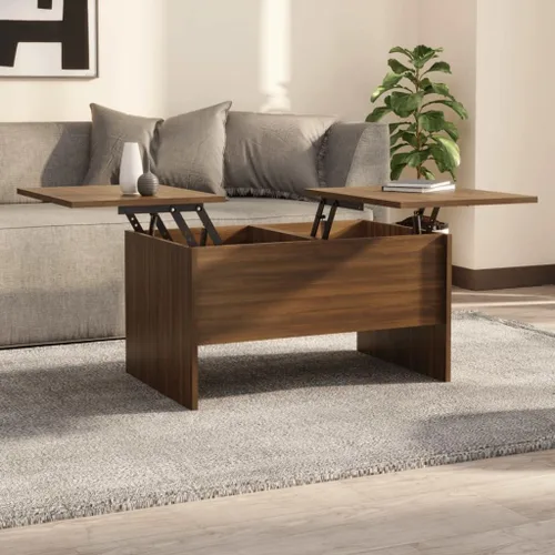 Vista 39 de Mesa auxiliar, mesa de centro emergente, juego de mesa auxiliar adecuada para sala de estar, oficina, balcón, sala de estar familiar, roble Sonoma