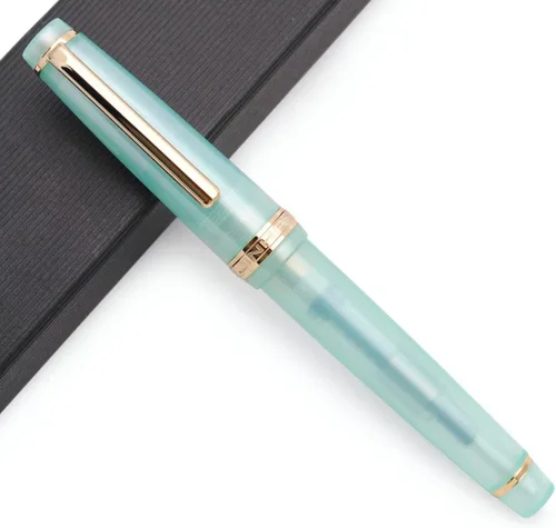 Vista 37 de Pluma estilográfica JINHAO 82 con clip dorado (punta F de 0.5mm, transparente color rosa gato)