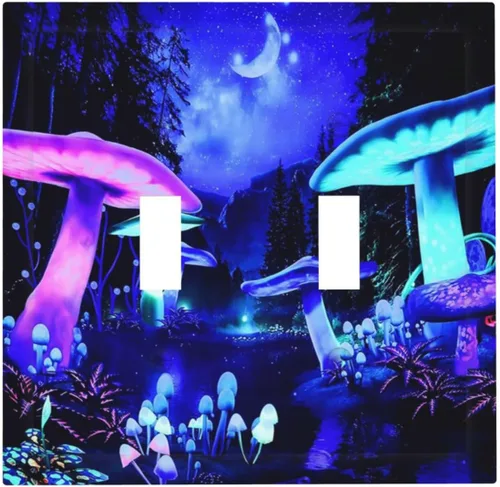 Vista 100 de Pintura al óleo de flores abstractas de 1 cuadrilla de interruptor de luz dúplex individual cubierta de salida placa de pared decorativa Placa