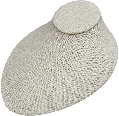 DBM IMPORTS - Organizador de joyas de lino suave con forma de busto color beige