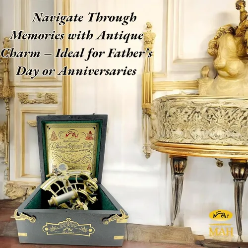 Vista 4 de Brass Ship History Sextant Handmade Gift for Father's Day, Birthday, Anniversary, Baptism, Partner, Best Men, Graduation, Christmas, Vintage