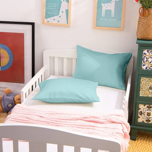 Vista 6 de NTBAY Juego de 2 fundas de almohada de algodón egipcio para niños pequeños, fundas de almohada de viaje de algodón de 500 hilos de 13 x 18 pulgadas