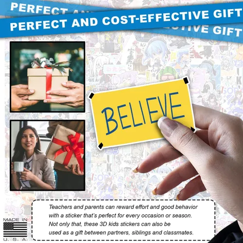 Vista 3 de Believe, Fun - Adhesivo adhesivo para coche, laptop, pared, ventana, parachoques, tamaño 4 pulgadas