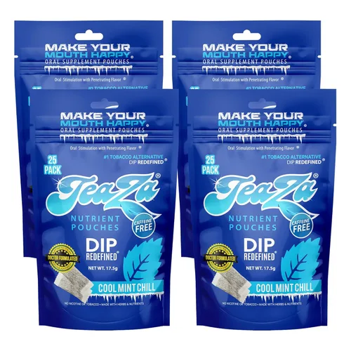 Vista 15 de Bolsas de energía TeaZa, salsa sin tabaco ni nicotina - Alternativa de tabaco y salsa energética masticable, inmersión saludable con sabor premium