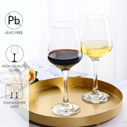Vista 4 de YANGNAY Juego de copas de vino de 14 piezas (8 x 12 onzas blancas, 6 x 20 onzas rojas) – Vidrio transparente, apto para lavavajillas, perfecto