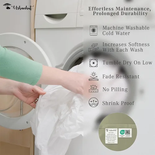 Vista 115 de URBANHUT Juego de sábanas de algodón egipcio de 1000 hilos tamaño completo, 4 piezas, suaves y transpirables, sábanas de hotel de lujo que se