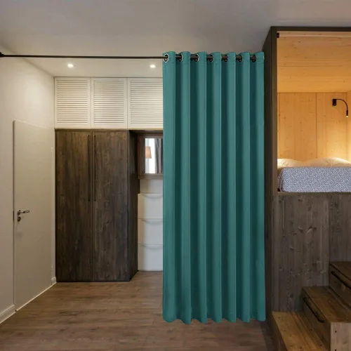 Vista 175 de NICETOWN - Divisor de habitación, cortina opaca divisora de habitación con función de aislamiento térmico, panel para puerta corredera o patio