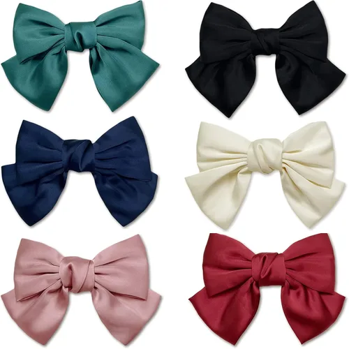 Vista 8 de 10 accesorios para el cabello de BetterJonny : pasadores con lazo con borla y cola larga para niñas, mujeres y adolescentes