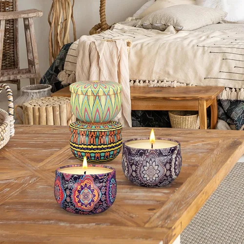 Vista 6 de Juego de velas perfumadas de regalo, paquete de 48 velas aromáticas para el hogar, juego de velas de aromaterapia de cera de soja de larga duración