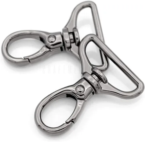 Vista 19 de CRAFTMEMORE 2 ganchos ovalados de metal resistente para puerta de empuje giratoria con cierre de langosta para llavero, accesorios para hacer Latón