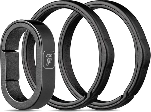 FEGVE Key Ring, Titanium Side Pushing Key Rings Keychain Rings Small Split Keyrings for Men