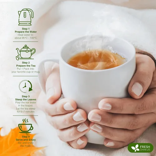 Vista 764 de FreshDrinkUS, 135 bolsas de té de jengibre y cúrcuma premium, ingredientes 100% naturales, mezcla hecha a mano de té de hierbas de cúrcuma