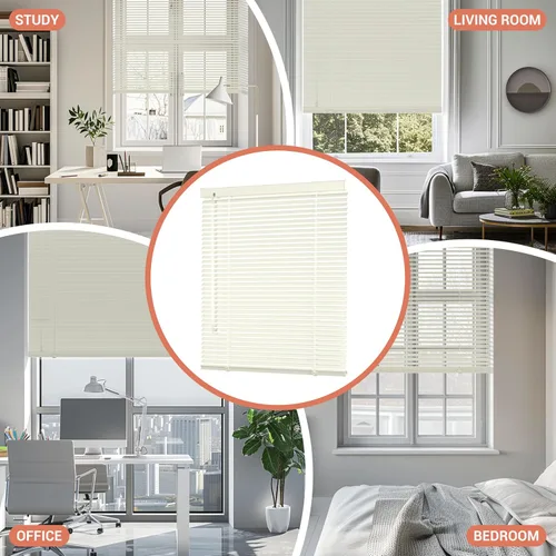 Vista 6 de Mini persianas de aluminio de 1 pulgada con lamas de metal oscurecedoras, persianas venecianas horizontales nuevas para ventanas, anti-UV
