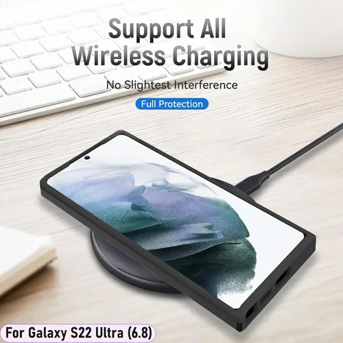 Vista 6 de for Galaxy S22 Ultra 6.8 Inch Double Layer Hybrid Military Grade Rugged Shock Resistant Drop Case with 1 PCS Magnetic Car Mount and 1 PCS HD