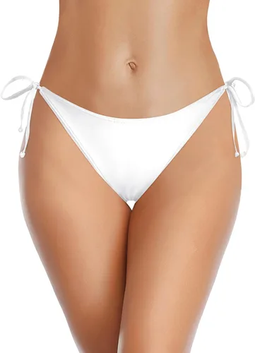 Vista 26 de Traje de baño de cintura baja con cobertura moderada para mujer Azul (Leaves)