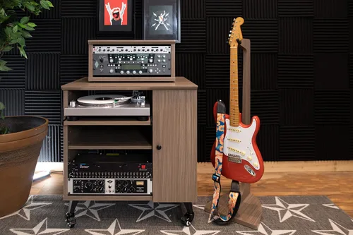 Vista 7 de Gator Frameworks Serie de Muebles Elite 2U Estante de Estudio de Escritorio de Madera en Acabado Negro Estándar (GFW-ELITERK-2U-BLK)