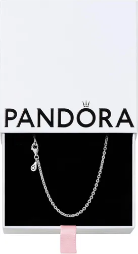 Vista 2 de Pandora Cable Chain Necklace- Classic Chain Necklace with Lobster Clasp - Great Gift for Women - Sterling Silver Adjustable Necklace, With Gift Box