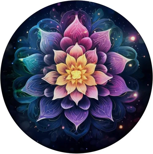 Vista 3 de Diseño de flor de mandala, PopSockets de mandala estándar PopGrip