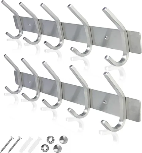 Vista 8 de GlazieVault Ganchos de pared para colgar abrigos de pared, ganchos de puerta (paquete de 10), resistentes para montar en la pared, diseño premium