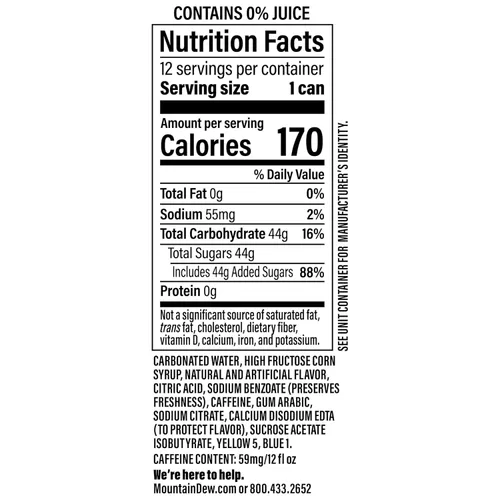 Vista 2 de Mountain Dew Baja Blast Latas, latas de 12 onzas, 12