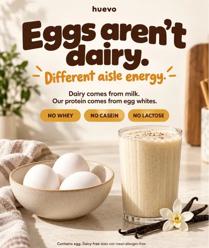Vista 5 de Huevo Egg White Protein Powder, 20g per Scoop, Vanilla, Dairy Free, 25 serv 20g Protein Per Scoop, No Whey, Dairy Free, No Added Sugar, Lactose