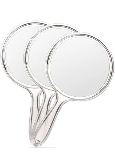 Vista 10 de OMIRO Espejo de mano, espejo de mano de doble cara, espejo de aumento 1X/3X con asa, paquete de 1 (negro transparente)