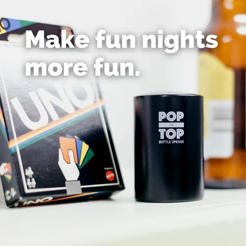 Vista 7 de Abrebotellas de cerveza Pop-the-Top (Negro): Abridor automático de tapas de botellas, herramienta de barra de presionar hacia abajo para que salte