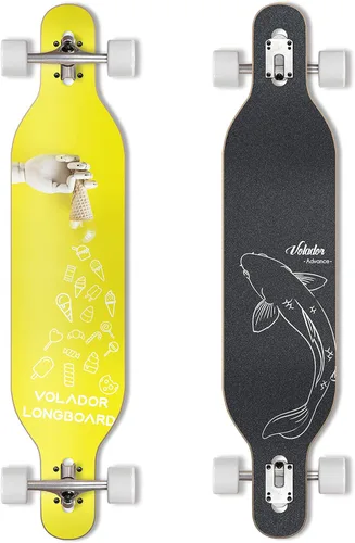 VOLADOR Freeride Longboard Cruiser Cubierta de madera de arce Longboard Drop Through completo