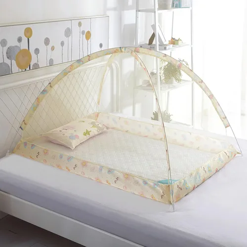 Vista 7 de Mosquitera para cuna, toldo de red transpirable para cuna, tamaño universal, protección plegable, cubierta de red de malla arqueada para cuna