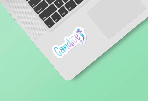 Vista 4 de Adhesivo personalizado de sirena para asistente de agua, calcomanías de vinilo para automóvil, teléfono, botella de agua, laptop, monopatín, muchos