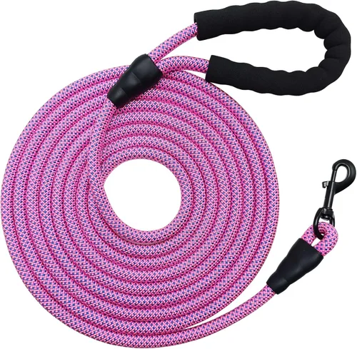 Vista 22 de MayPaw Correa de perro de cuerda resistente, correa de nailon para mascotas de 6/8/10 pies, mango acolchado suave, correas gruesas para perros