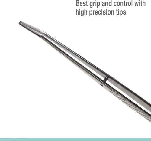 Vista 2 de Beaditive Juego de pinzas para máquina de coser de 6 pulgadas (3 piezas) puntas dobladas dentadas Grado profesional, alta precisión Acero