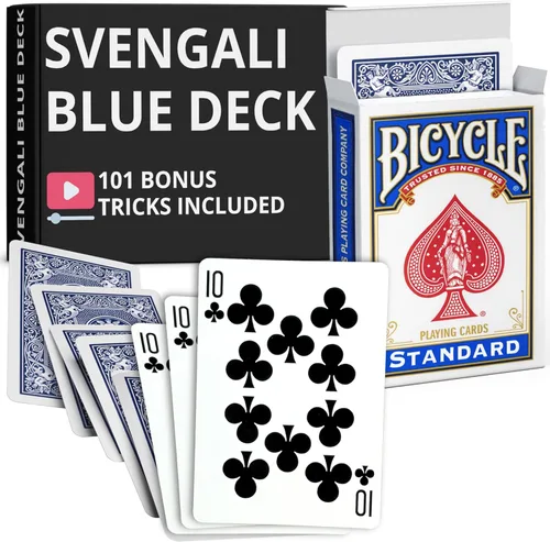 Vista 11 de Ted's Sterling Magic Precision Blue Rider Back Bicicleta Svengali Deck con instrucciones para más de 100 trucos (2 de clubes)