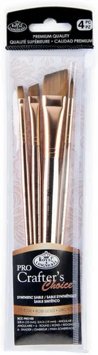 Vista 9 de Royal & Langnickel Crafter's Choice Pro - Juego de pinceles para manualidades angulares, 4 piezas