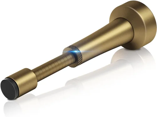 Vista 22 de Tope de puerta ajustable, tope de puerta de aluminio de 3.07 a 4.45 pulgadas para parte inferior de la puerta, tope de puerta negro mate para pared