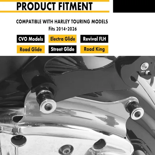 Vista 5 de Kit de hardware de acoplamiento de 4 puntos para Harley Touring Electra Glide Road Glide Street Glide Road King 2014-2026 (cromo)