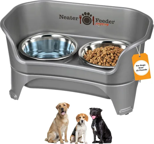 Vista 27 de Neater Feeder Express - Cuencos para perros a prueba de desorden, elevados para razas pequeñas de menos de 15 libras, fabricados en EE. UU., Soporte