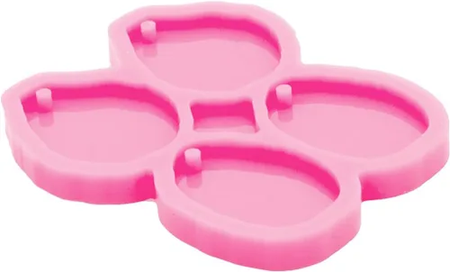 Vista 6 de Moldes de aretes con forma de lágrima súper brillantes con bordes irregulares de resina de forma ovalada para 2 pares de aretes de tamaño pequeño