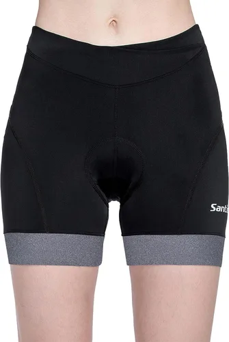 Santic Pantalones cortos de ciclismo con acolchado para mujer, entrepierna de 5 pulgadas, ropa interior atlética corta con cintura cruzada