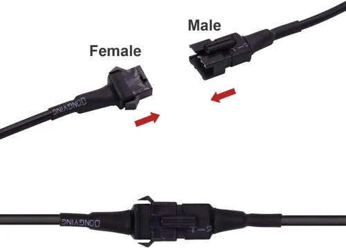 Vista 3 de YiLaie 2 cables de extensión de 47 pulgadas para uso con luces LED de rock, kits de acento RGB neón para LED, motocicleta, ATV, SUV, luz