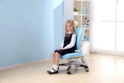 Vista 2 de ApexDesk Little Soleil Serie DX - Silla ajustable en altura, color azul