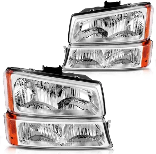 Vista 11 de DWVO Conjunto de faros delanteros compatible con Chevy Silverado 2003 2004 2005 2006 03 04 05 06 Chevrolet Avalanche lente ahumada