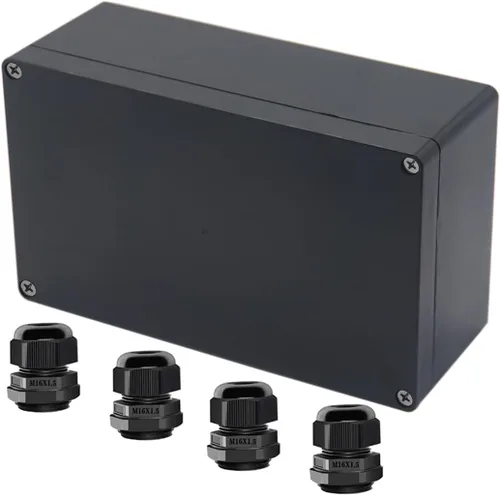 Vista 13 de Caja de Proyecto ABS Cajas Eléctricas Negras IP65 Caja Impermeable para Exteriores Caja de Conexiones Electrónicas Caja de Alimentación con Remates