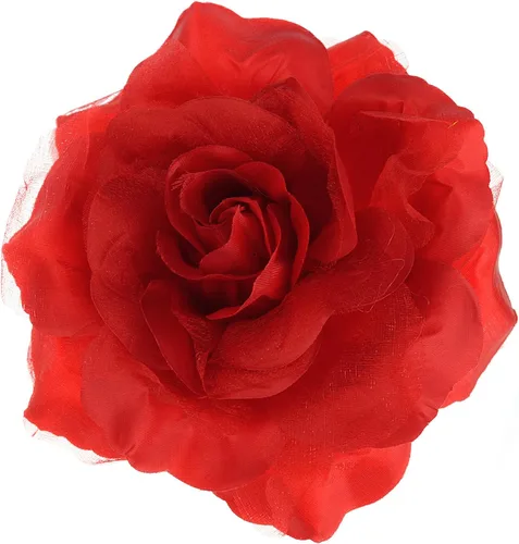 Vista 6 de Broche Multifuncional para Mujer con Flor Rosa de Pétalos Transparentes Pin Clip para Cabello