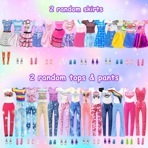 Vista 5 de Kit de diseño de moda de 75 piezas de ropa y accesorios para muñeca con armario de muñeca para muñeca de 11.5 pulgadas, incluye vestido de novia